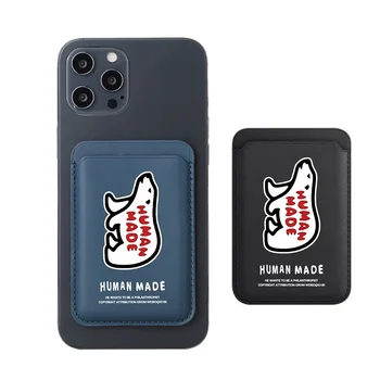 Magsafe Здрав Магнитен държач за карти на Полярна Мечка, Тигър Корпоративна калъф за iPhone 13 12 14Pro NIGO, изкуствена кожа, изфабрикувани от ЧОВЕКА, за дамска чанта за носене