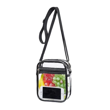 Нова водоустойчив прозрачна чанта през рамо за жени Преносим портфейл за монети с цип от утолщенного PVC Стилна малка чанта през рамо за пазаруване
