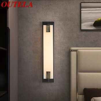 Месинг, с монтиран на стената лампа OUTELA, модерни и Луксозни Мраморни аплици, Вътрешен интериор за дома, Спалня, всекидневна, коридор