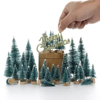 1 Комплект Мини Коледни елхи, Практични, Леки Цветни аксесоари за бар, Мини Коледно Дърво, една Малка Коледна Елха