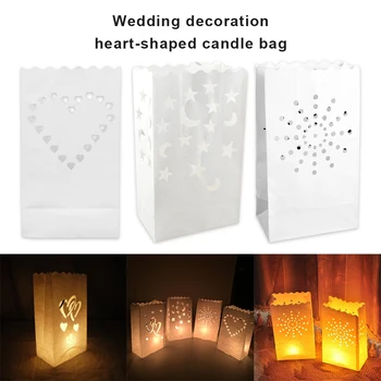Многофункционална Хартия пакет, фенер, Нежни Романтични чанти за свещи, Лесни декорации за Сватбената нощ със собствените си ръце