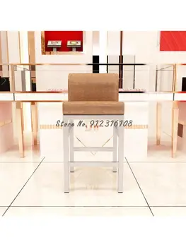 Стол за рецепцията с висока облегалка и крака, бар стол, лесен луксозен бижутериен магазин от неръждаема стомана, специален стол за касата, рецепция