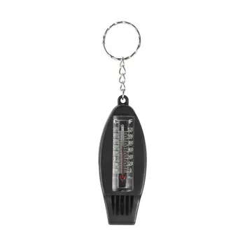 Черен Мини инструмент за оцеляване 4в1 Термометър Свирка с Компас Ourdoor Инструменти за къмпинг и туризъм Свирка