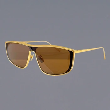 SL M96F Правоъгълни Выпученные Дамски Слънчеви очила От Сплав, Нови Необичайни Специални Очила в стил Steampunk, Метални Качествени Слънчеви Очила за Мъже UV400