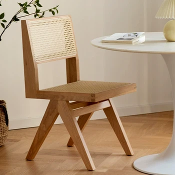 Трапезни столове от скандинавския ратан за кухня, Луксозни трапезни столове на открито, мебели за дома Sillas Comedor от дърво SR50DC за хол