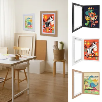 Детски художествени рамка с магнитна предната открита Замяна на детска рамка за плакат, снимки, рисуване, показване на картини, декорация на дома