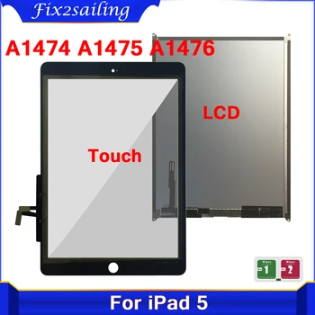 100% Тест LCD дисплей За iPad 5, Тъчпад За iPad Air 1 Air1 A1474 A1475 A1476, LCD дисплей, Сензорен дисплей, Дигитайзер, Резервни Части
