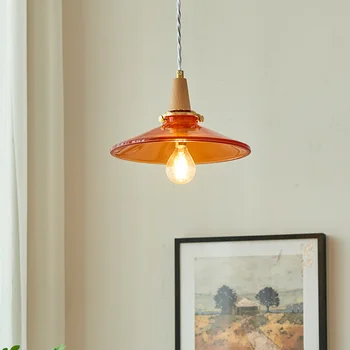 окачване ретро геометричен окачен лампа от антикварен дърво, полилей в индустриалния стил, подвесное осветление за хранене, луксозен дизайнерски