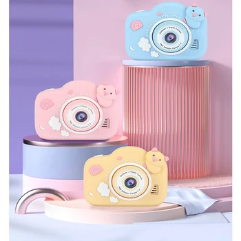2000 W Детски Фотоапарат Цифров Детска Играчка Камера с Висока Резолюция на Предната и Задната Двойна Камера HD IPS Екран Подарък За Рожден Ден За Момичета и Момчета