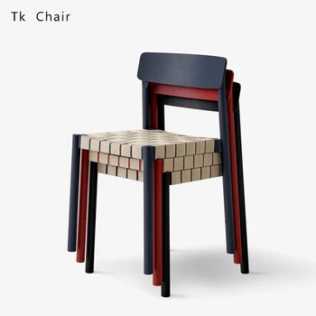Изчистен модерен стол за хранене на Скандинавския дизайн, Класически дървен стол за спални, Балкон, Офис, хол, Sillas Comedor, Предмети от бита