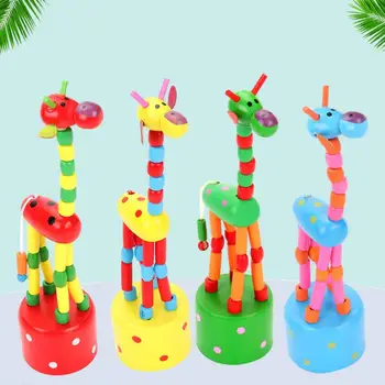 Безопасна играчка-жираф, очарователна танцуваща играчка-жираф, екологични преносим сейф за бебета, цветен дизайн-пъзел игри