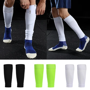 Възрастен младежки и калъф за краката, разтеглив, футболни чорапи, спортни чорапи за състезания, професионален защитен калъф за краката