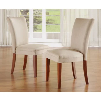 Трапезни столове с тапицерия Weston Homes Parson, комплект от 2 стола за трапезария с тапицерия от торф/череша
