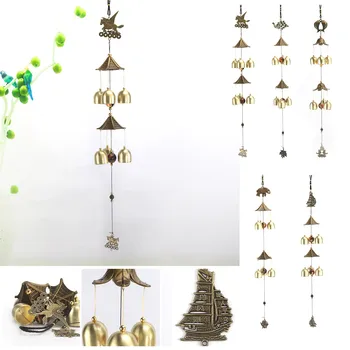 Най-продаваните Вятърни звънци, Традиционните метални Вятърни свирки от масивно дърво, Висящи украшения, Медальон, Декорация за дома и градината, Навидад Коледа
