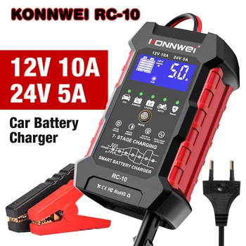 KONNWEI RC-10 12V 10 A 24V 5A зарядно устройство за батерията Напълно Автоматична Бързо Зареждане на Pulse Ремонт на Зарядно Устройство За Батерията, Оловно-Киселинната AGM и Гел