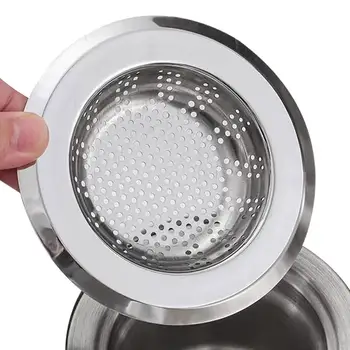 Мрежест филтър за мивка, Кухненски Водосточни филтър от неръждаема стомана, Кухненски филтър за източване на храна, който е необходим за предотвратяване на запушване в