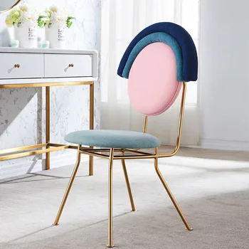 Луксозен Ресторант стол Дизайнерският стол за Хранене с Позлатени от неръждаема стомана, Творчески Модел стол