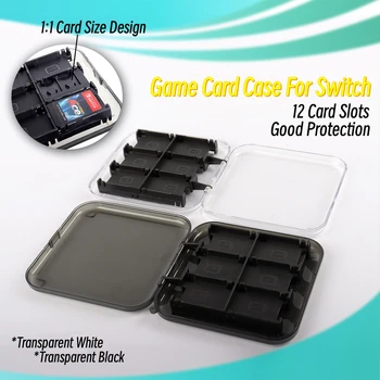 Готин калъф за игра на карти, прозрачен цвят във формата на миди, за да NS Switch Oled Lite, кутия за съхранение слот касети, чанта, 12 слотове за карти