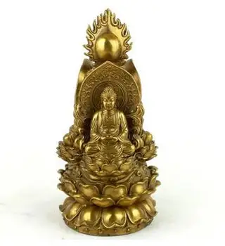 Открит светлина, чиста мед, статуя на Буда с три лица, три светиите от Запада, фигура на Буда Самбо, будист