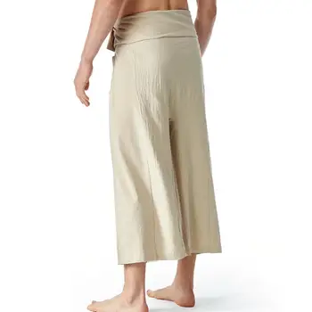 Модерен Тайландски Рибарски Панталони, Ленени Панталони за бойни изкуства, обикновена Ежедневните Свободни Мъжки Панталони за бойни изкуства, Мъжки дрехи