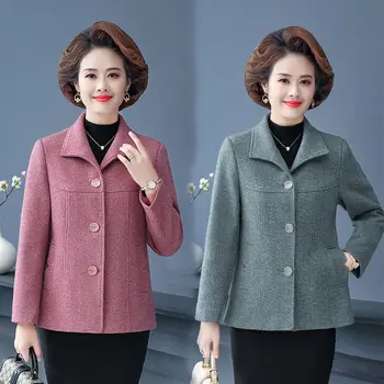 Дамски демисезонная колекция от 2023 година, Нови корейски реколта обикновена палто с дълги ръкави, Модерни Ежедневни дамски Однобортные якета, блузи Z13