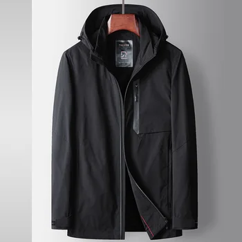 Маркови Демисезонные якета най-високо качество за мъже млад и на средна възраст, Бизнес ежедневни якета с качулка с цип, Ветрозащитное мъжко палто M-4XL