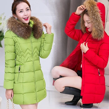 Зимни палта, дамски утепленная hoody средна дължина, приталенная облекло от кожа яка, Елегантни памучни якета с цип, женски 2023