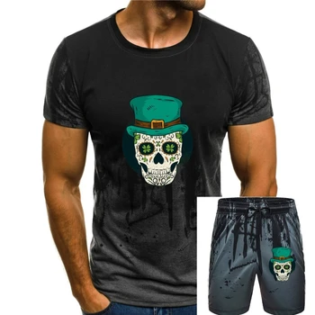 Жокер в капачката с черепа на клоун, тениска в Деня на Св. Патрик, мъжка тениска с къс ръкав, мъжки t-shirt най-новите