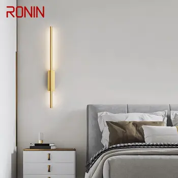 Стенен лампа RONIN с месингова лента, модерен класически led лампа 3 цвята, обикновен творчески тела-аплици за вътрешен дизайн на хол