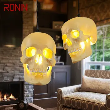 Окачен лампа RONIN Nordic с творчески Абажуром под формата на Черепа, Декоративно led осветителни тела с модерен дизайн за домашно осветление