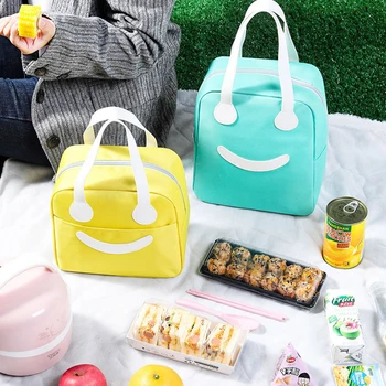 Нов стил, чанта за хранене с чанта за ориз, самозалепваща чанта, преносима сладко чанта за обяд, чанта за пикник чанта за лед, студентски чанта за обяд
