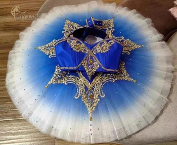 Пират конкурсен балетен костюм за деца и възрастни, професионална синя танцова пакетче по поръчка, балетен костюм за изяви, двухсекционный стил