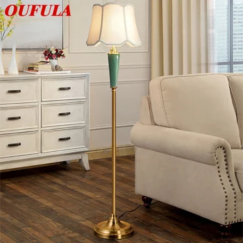 Модерен керамичен под лампа OUFULA LED, Творчески Американски Луксозен модерен настолна лампа за дома, хол, Спалня