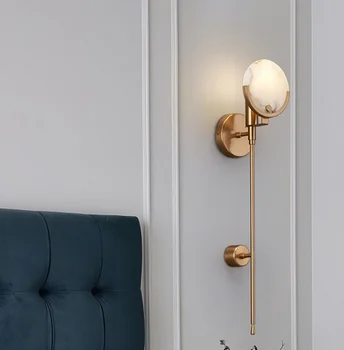Модерен златист мрамор, с монтиран на стената лампа за Дневна Спалня Хотела Минималистичен малка странична лампа LED Домашни Вътрешни Тела