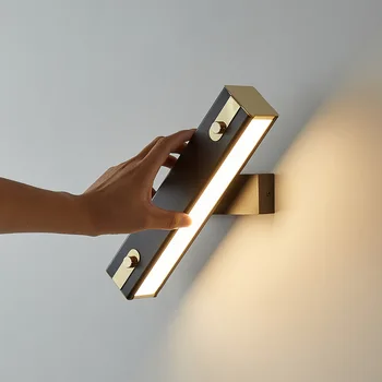 Въртящи се, с монтиран на стената лампа в Скандинавски Стил, модерен led монтиран на стената лампа, Просто нощно шкафче за четене, Регулируемо Осветление, Лампи за дома, загряващ светлина