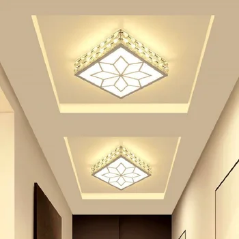Скандинавските модерни led таван, осветителни тела За хол Спалня 16 см 5 W Златни плафониери Кристален Полилей