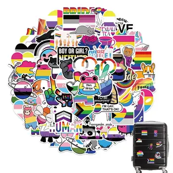 Етикети за гей-парад, с преливащи се цветове стикери в бисексуальном стил, цветни стикера на ЛГБТК за бутилки с вода, лаптоп, мобилен телефон