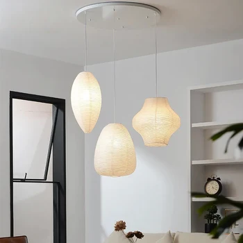 Японски Дизайнер Akari Noguchi Йонг Висящи Лампи LED E27 От Оризова Хартия Ваби-съби Окачен Лампа Art Decor Home Спалня Кабинет на Svetli