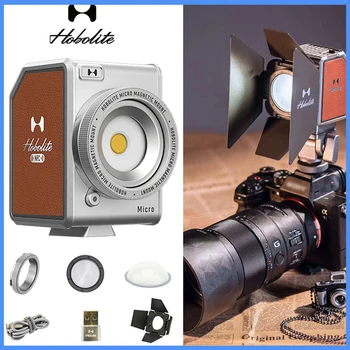 Hobolite Micro 8W Mini Handheld Преносима Лампа за видеозаснемане с пълнеж камера с горивото приложение за Tiktok Live Streaming Photography Lamp