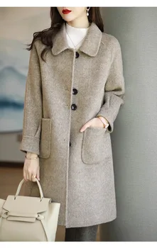 2023, в Есенно-зимната мода, Ново Елегантно Темпераментное Дълга вълна палто, висококачествено финото палто, жена