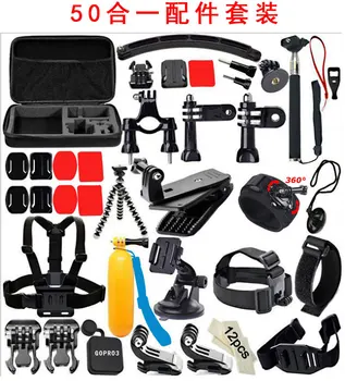 Комплект аксесоари за екшън-камера, 50 в 1 за екшън камери GoPro Hero 11/10/9/8/7/6/5/4 GoPro Max Fusion Insta360 AKASO DJI Osmo
