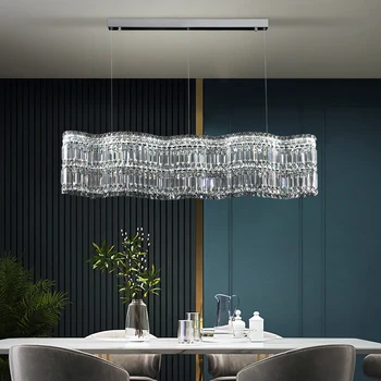 Дизайнерски кристален полилей за трапезария нова модерна кристален led лампа home decor cristal лампа с регулируема яркост