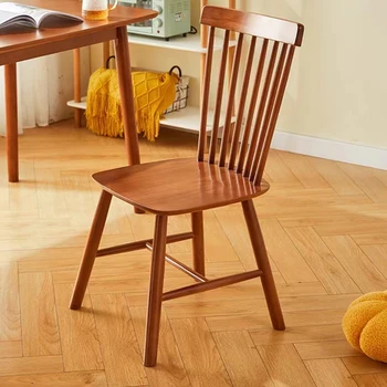 Дървени Удобни Трапезни Столове от Скандинавски облегалка, маса за Хранене, стол за дневна, Креативна Домакински Мебели за балкона Sillas Comedor WZ50DC