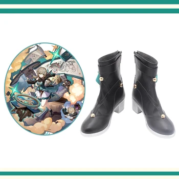 Играта Honkai: Star Rail Qingque/ обувки за cosplay, ролеви игри, черни ботуши от изкуствена кожа, Карнавал, Хелоуин, комикси