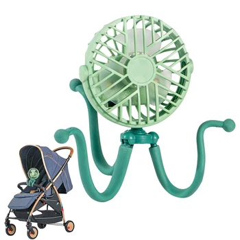 Мини вентилатор за детска количка, статив с осьминогом, Вентилатор за детска количка, Вентилатори, захранван с батерии, USB-акумулаторна Малък вентилатор за настолни вентилатори с монтиране за количка