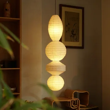 Окачен лампа от оризова хартия Akari Noguchi Йонг, Модел Стаен, LED E27, Висящи лампи на Японския Дизайнер Ваби-съби Мейбъл