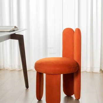 Скандинавски Дизайн Кадифе, трапезни столове, Креативна мебели за ресторант, Стол за домашна кухня, Спалня, стол за грим с кроличьими уши