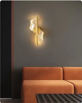 Лесен Луксозен Минималистичен Акрил, с монтиран на стената лампа Дневна Спалня Таблата интериорен Дизайн на Изкуството Коридор Фон, с монтиран на стената лампа