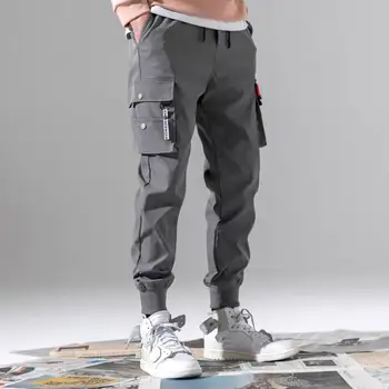 Модерни ежедневни панталони с еластичен колан, Спортно облекло, Дишащи Мъжки Ежедневни панталони-карго в стил хип-хоп