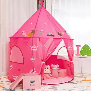 Вътрешен Страничен Къща На Открито, Детска Палатка От Плат Оксфорд, Игралната Къщичка За Деца, Подарък За Рожден Ден За Момичета, Розова Детска Палатка Carpas Infantiles 텐트